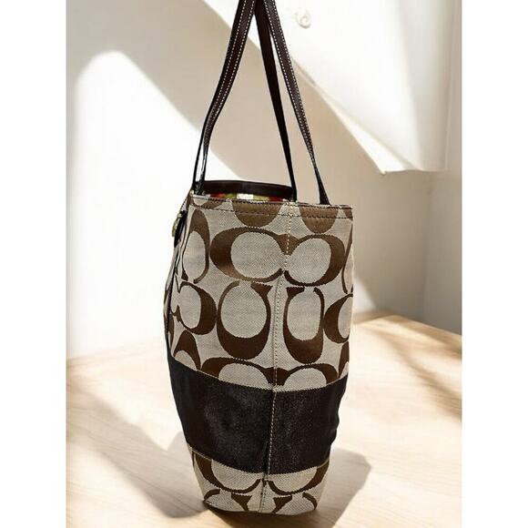 Y2K Coach 11099 Legacy Signature Stripe Large Tote & 40028 Signature Wristlet - Picture 4 of 16